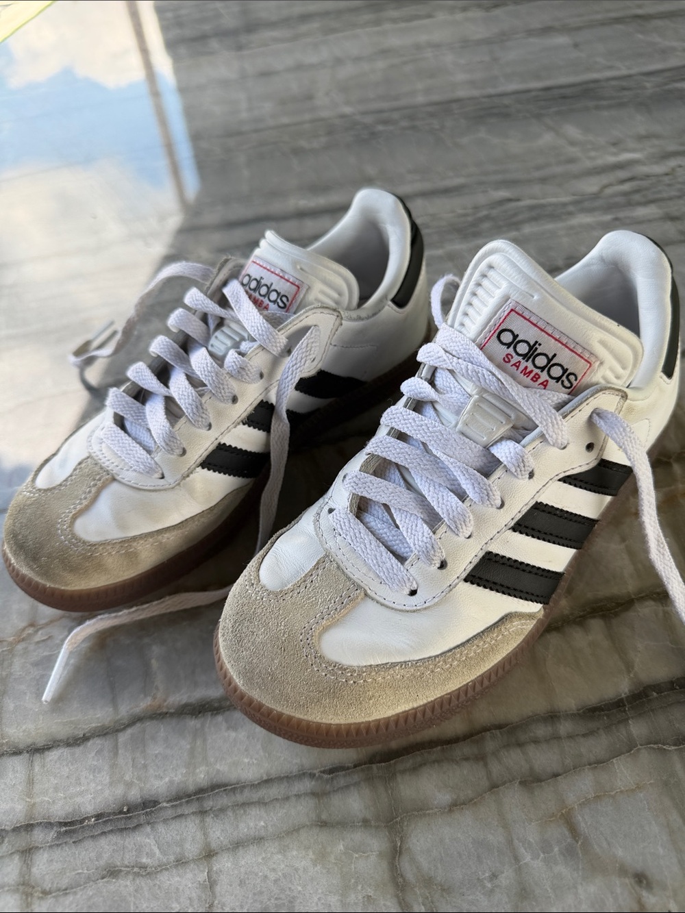 adidas Kids Samba Sneakers - White, Black, Beige